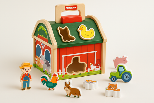 FarmShapes™ – Houten Boerderij Sorteerspel – Educatief Kleurenplezier Kinderen